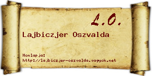 Lajbiczjer Oszvalda névjegykártya